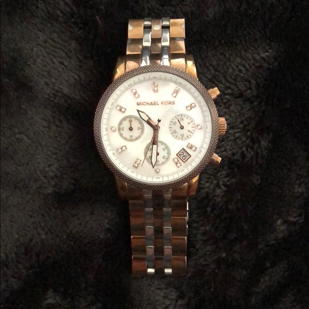 Michael Kors Bronze & Silver Watch